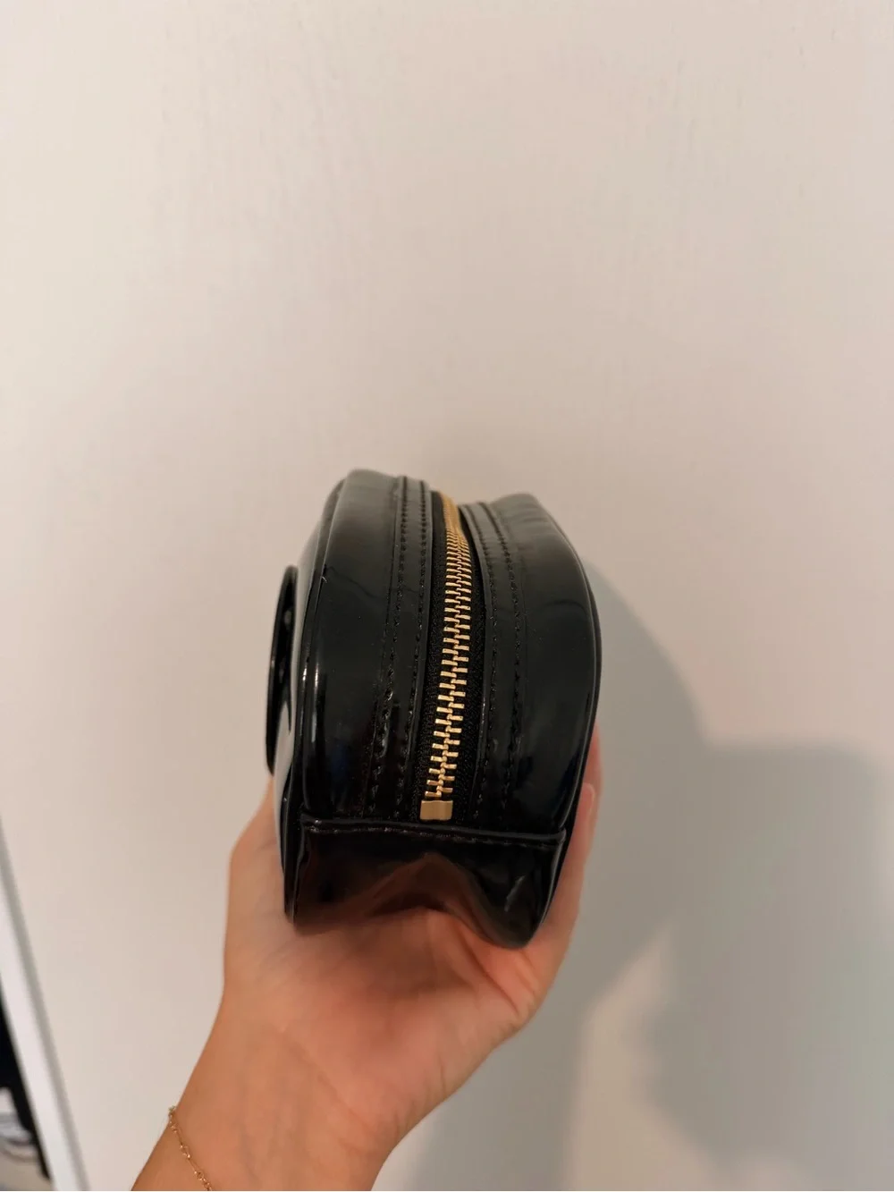 Tory Burch Black Patent Logo mini Cosmetic Case